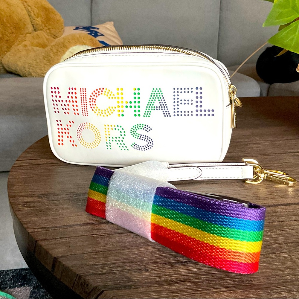 Michael Kors Camera Bag with Multicolor Strap, Excellent Condition